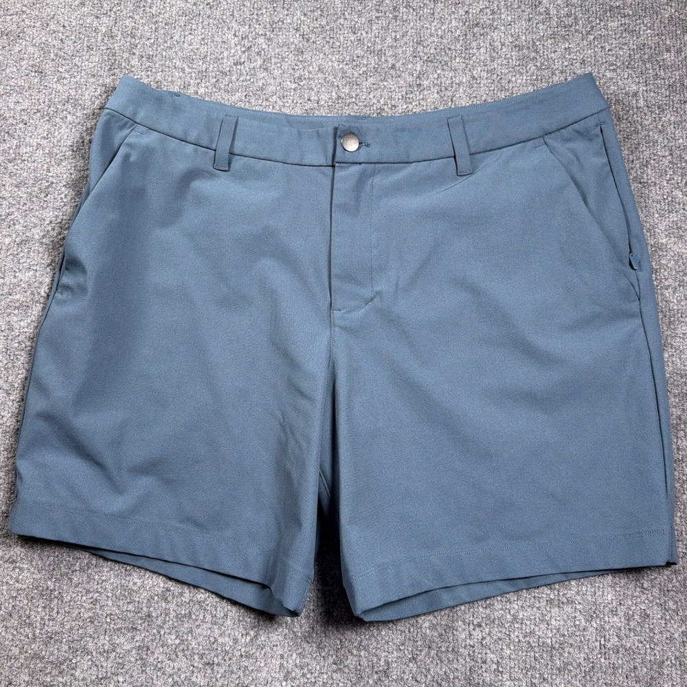 Lululemon ABC Classic Fit Warpstreme Shorts Mens 36 Blue Gray 7" Inseam